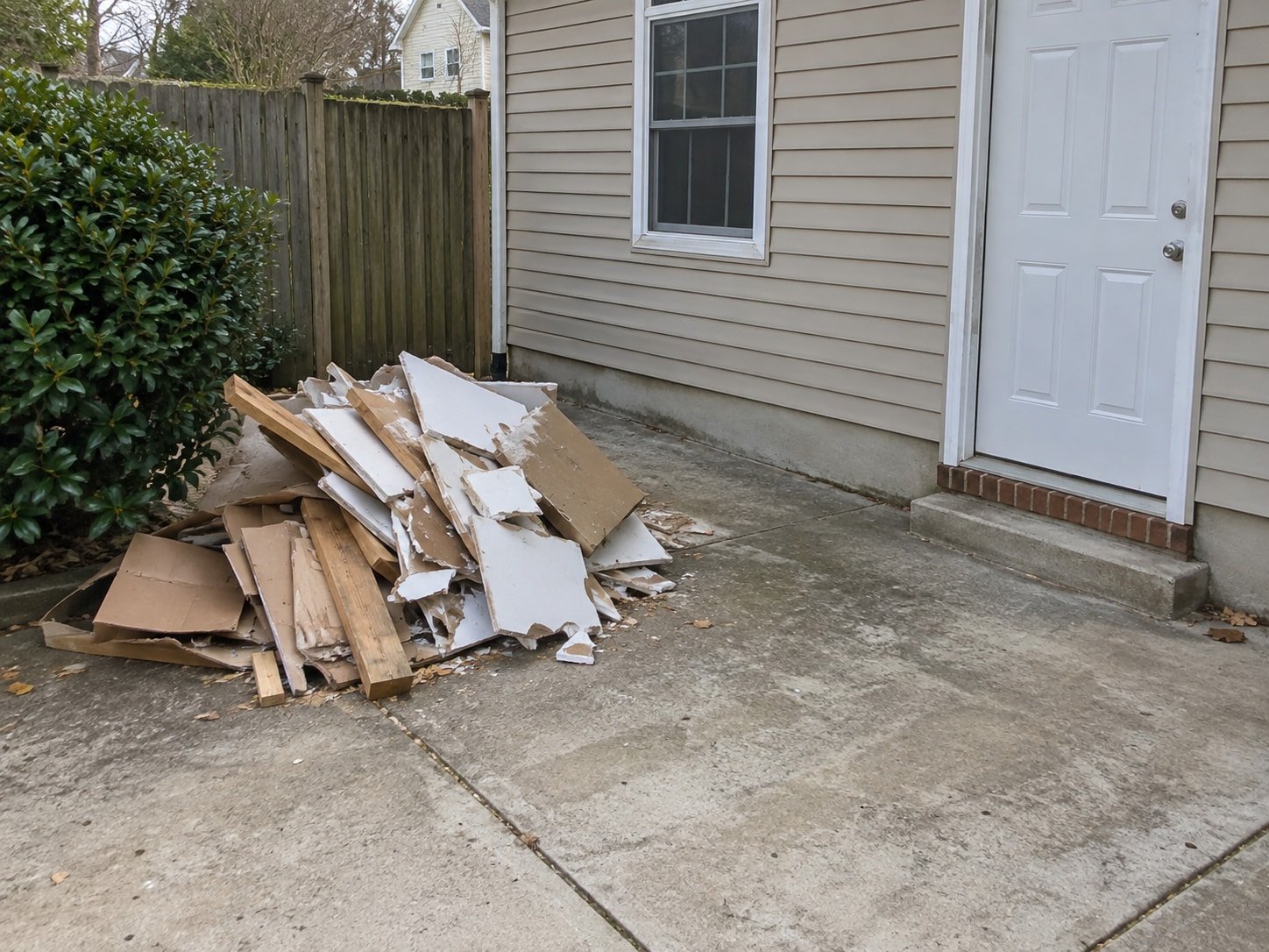 Representative construction debris removal site before the work.