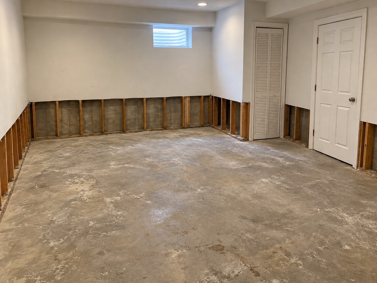The same representative property after fire and water damage debris removal, photographed from a nearby changed viewpoint.