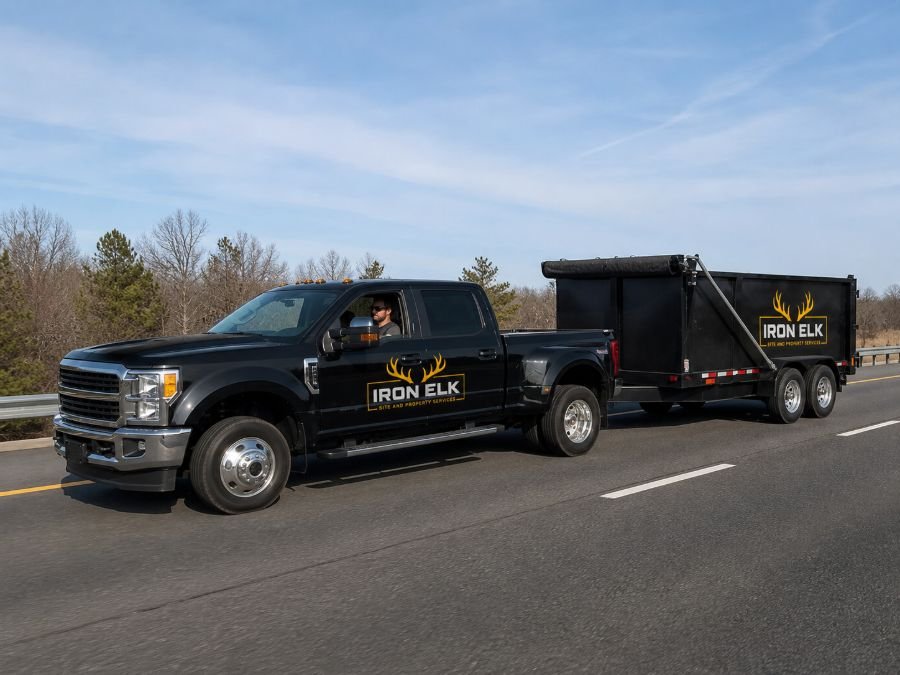 The truck and trailer crossing into Delaware on Route 40.
